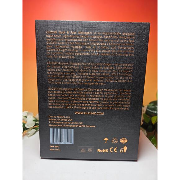 GLO24K UNLEASH THE POWER OF GOLD NECK AND FACE MASSAGER NEW OPEN BOX - Picture 4 of 5